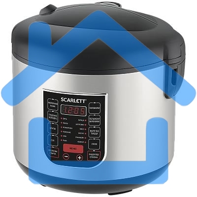 Мультиварка SCARLETT SC-MC410S27, 900 Вт, 5 л, 22 программы, серебро/черная