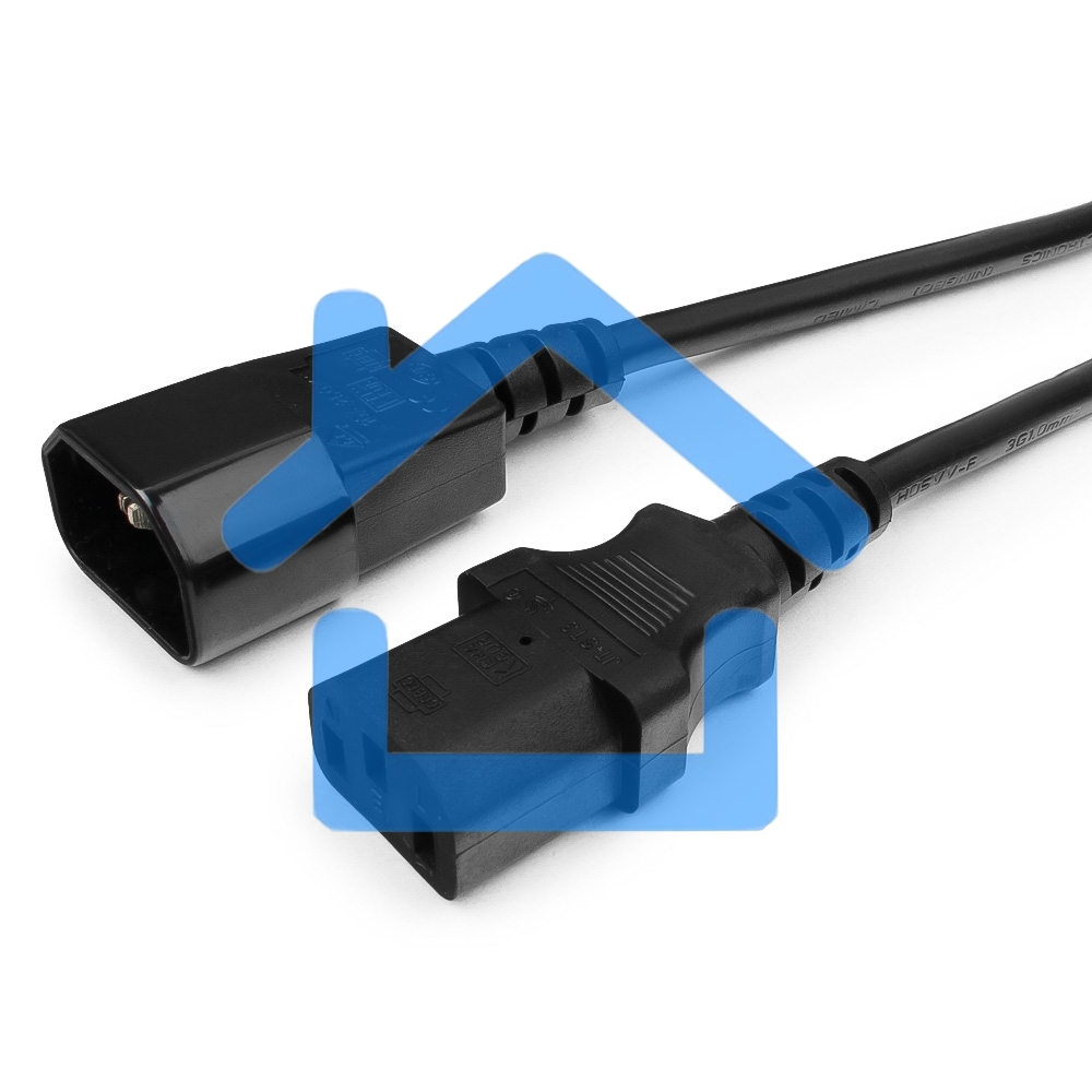 Кабель питания сист.блок-монитор Cablexpert PC-189-1-5M, 5м, C13-C14, 3x1кв.мм., черный, с заземлением