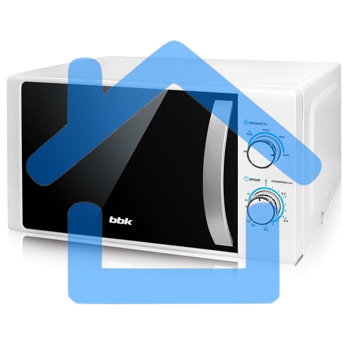 Микроволновая печь BBK 20MWS-711M/WS белый/серебро, 20 литров, механическое управление, 700 Вт