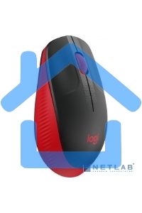 Мышь беспроводная Logitech M190 черный/красный, 1000 dpi, радиоканал, USB, кнопки - 3