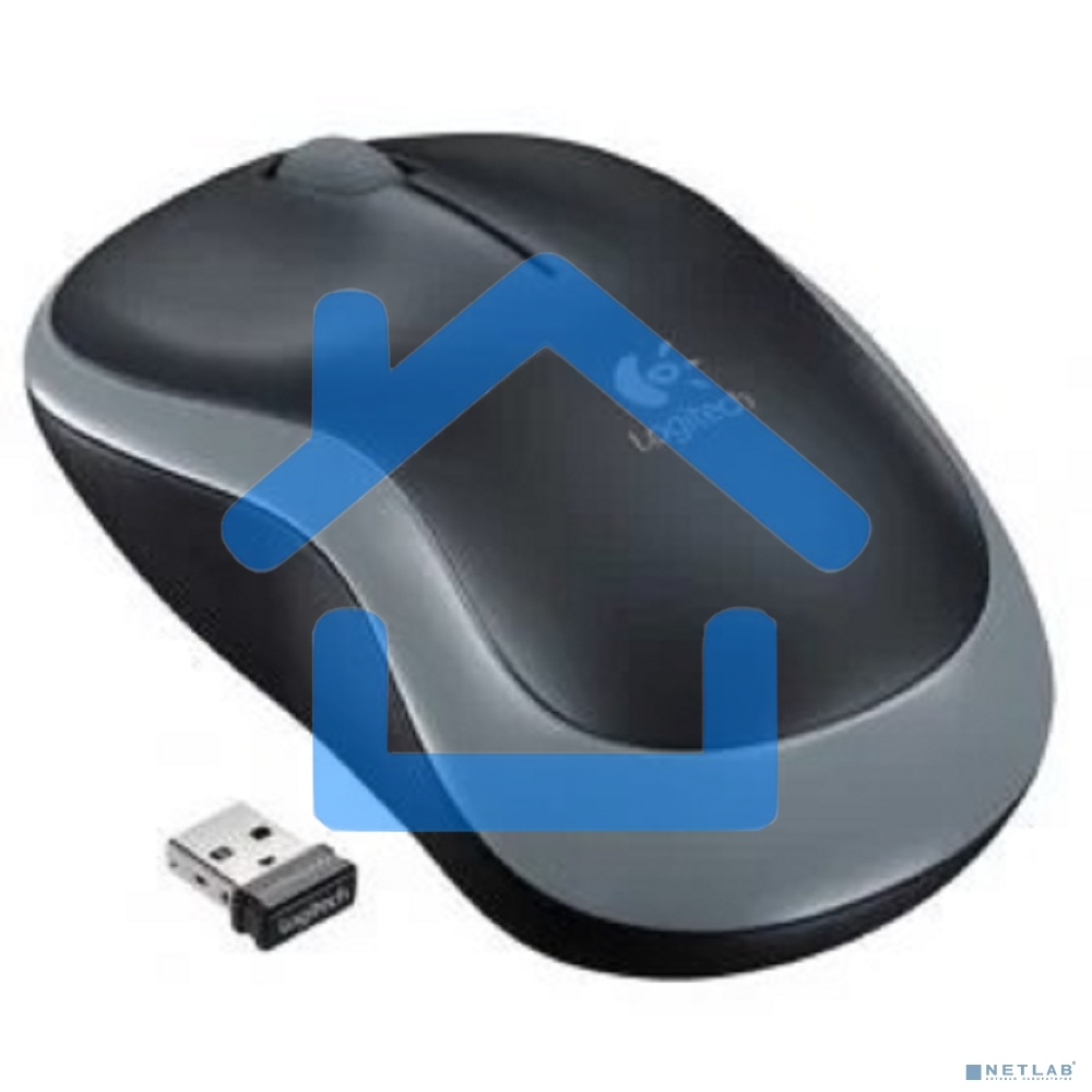 Мышь беспроводная Logitech M185 серый/черный, 1000 dpi, радиоканал, USB, кнопки - 3
