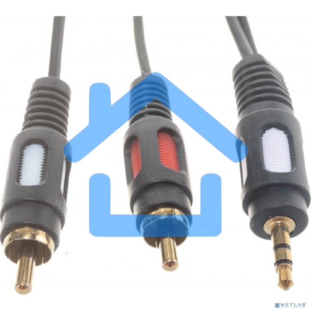 Шнур Стерео 3,5 мм - 2 RCA, длина 3 мeтра (GOLD) Rexant