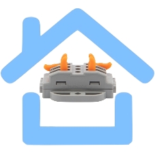 Клемма соединительная многоразовая проходная 3 полюса, с монтажной площадкой (0,08-4 мм²), серая (30 шт./уп.) Rexant