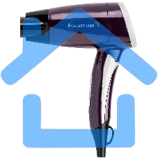 Фен для волос Galaxy Line GL 4338, фиолетовый,1200 Вт, 2 скорости потока воздуха, складная ручка, насадка-концентратор, подвесная петля, длина шнура питания 170 см