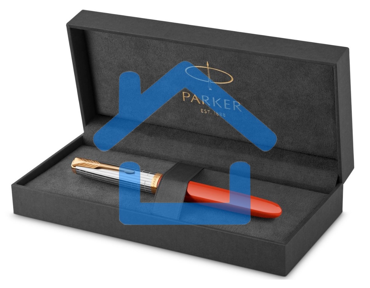 Ручка перьевая Parker 51 Premium (CW2169071) Red Rage GT F сталь нержавеющая, подарочная коробка