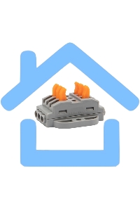 Клемма соединительная многоразовая проходная 3 полюса, с монтажной площадкой (0,08-4 мм²), серая (30 шт./уп.) Rexant