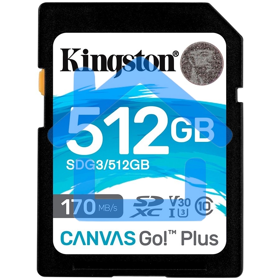 Флеш карта SD 512Gb Kingston SDXC Class 10 UHS-I U3 V30 Canvas Go Plus 170MB/s
