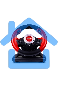 Руль SVEN GC-W300 (педали, вибро, лепестки, D-pad, 10 кл, резин. вставки, PC, цифр. и аналог.