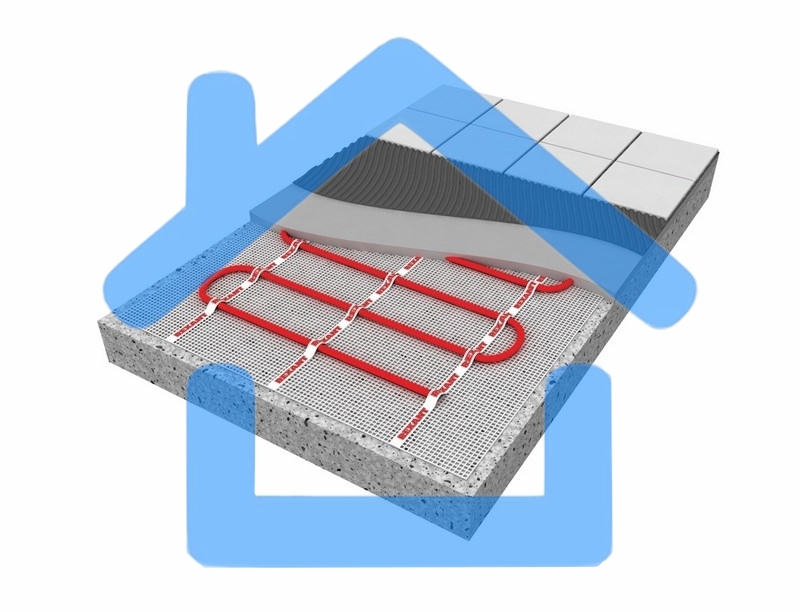 Теплый пол (нагревательный мат) Rexant Extra, площадь10,0 м2 (0,5 х 20,0 метров),1600Вт, (двух жильный)