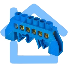 Шина нулевая N 6х9 6 отвер. латунь син. нейлоновый корпус комбинированный PROxima EKF sn0-63-06-dn