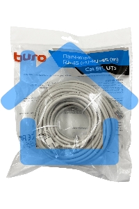 Патч-корд Buro UTP cat5E 15м серый RJ-45 (m)-RJ-45 (m)