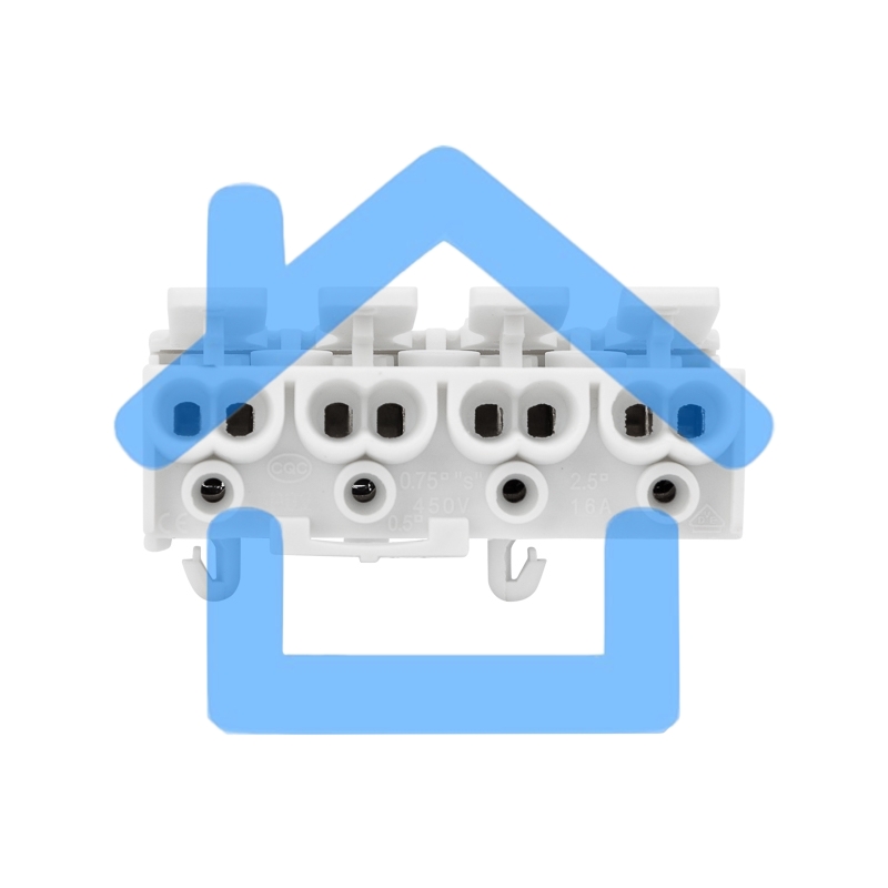 Клемма пружинная соединительная КСП 4-полюсная с монтажными ножками (50 шт./уп.) Rexant