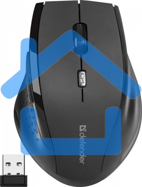 Мышь беспроводная Defender Accura MM-365 черный, 1600 dpi, радиоканал, USB, кнопки - 6