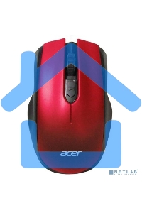 Мышь беспроводная Acer OMR032 черный/красный, 1600 dpi, радиоканал, USB, кнопки - 4