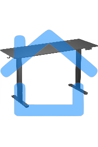 Стол для компьютера Cactus CS-EDL-BBK черный, столешница ДСП, каркас черный