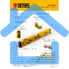 Уровень алюминиевый, магнит., фрезерованный, 3 глазка (1 зеркал.), 0,5 мм/м, 1000 мм  Denzel