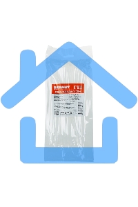 Хомут-стяжка кабельная нейлоновая Rexant 200 x 3,6 мм, белая, упаковка 100 шт.