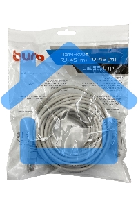 Патч-корд Buro UTP cat5E 10м серый RJ-45 (m)-RJ-45 (m)