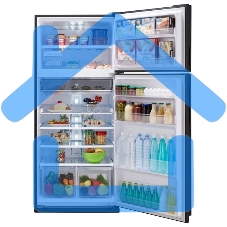 Холодильник Sharp SJ-XE55PMBE бежевый двухкамерный 388/148 л морозилка сверху