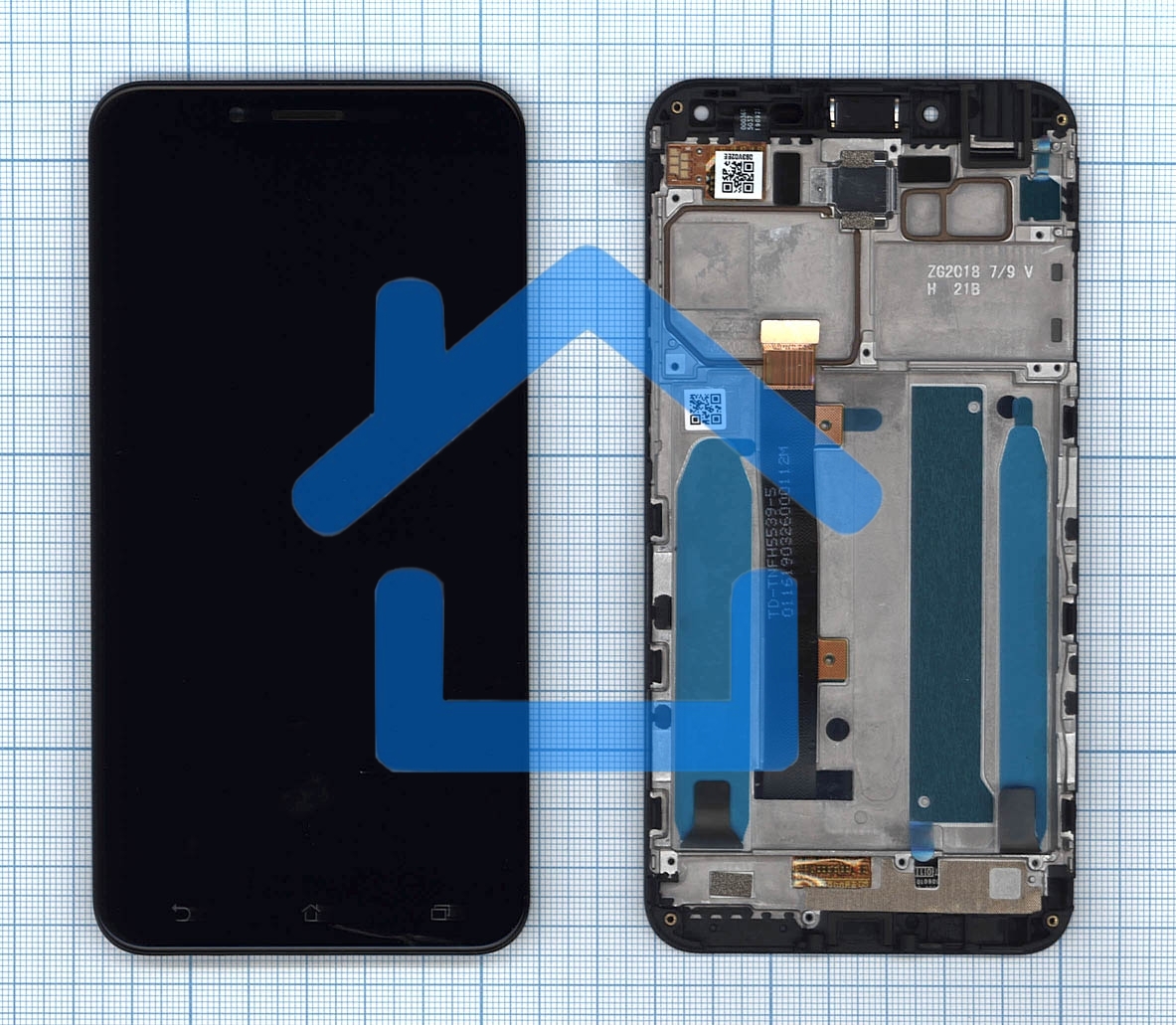 Дисплей для Asus ZenFone 3 Max ZC553KL черный с рамкой