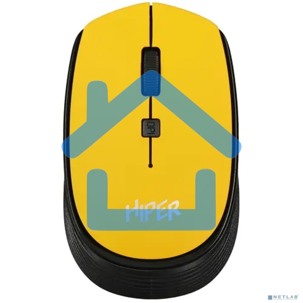 Мышь беспроводная HIPER HOMW-085 желтый, 1600 dpi, радиоканал, USB, кнопки - 4