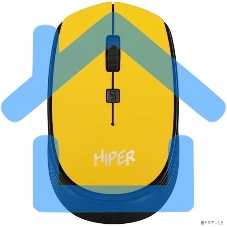 Мышь беспроводная HIPER HOMW-085 желтый, 1600 dpi, радиоканал, USB, кнопки - 4