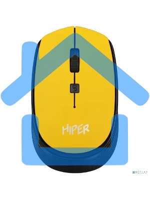 Мышь беспроводная HIPER HOMW-085 желтый, 1600 dpi, радиоканал, USB, кнопки - 4