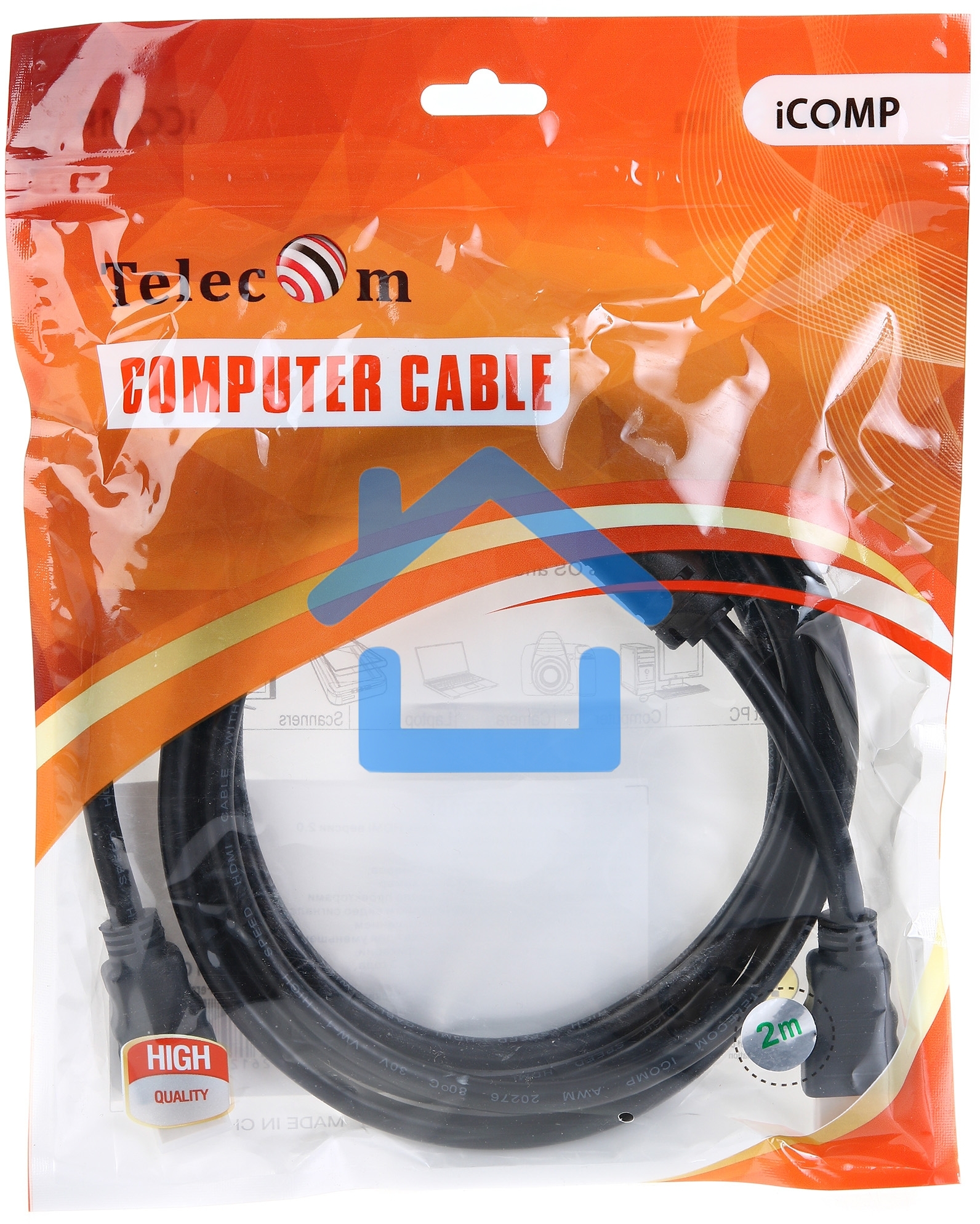 Кабель Telecom HDMI-19M --- HDMI-19M ver 2.0+3D/Ethernet,2 фильтра 2m <TCG200F-2M> 