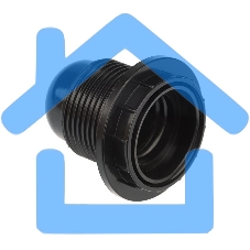 Патрон карболитовый с кольцом Е27 черный c этикеткой Rexant