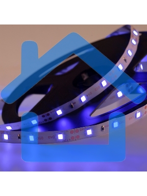 Лента светодиодная открытая, 8 мм, IP23, SMD 2835, 60 LED/m, 12 V, цвет свечения синий