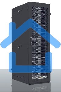 Шкаф серверный ПРОФ напольный 42U (600x1200) дверь перфорированная 2 шт., черный, в сборе, ШТК-СП-42.6.12-44АА-9005