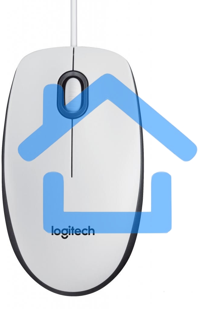 Мышь проводная Logitech M100 белый, 1000 dpi, USB, кнопки - 3