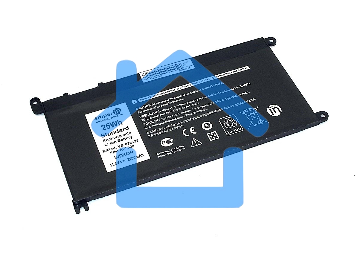 Аккумуляторная батарея Amperin для ноутбука Dell 15-5538 11.4V 2200mAh AI-5538