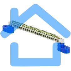 Шина нулевая N 6х9 24 отвер. никель 2 син. угловых изолятора PROxima EKF sn1-63-24-2