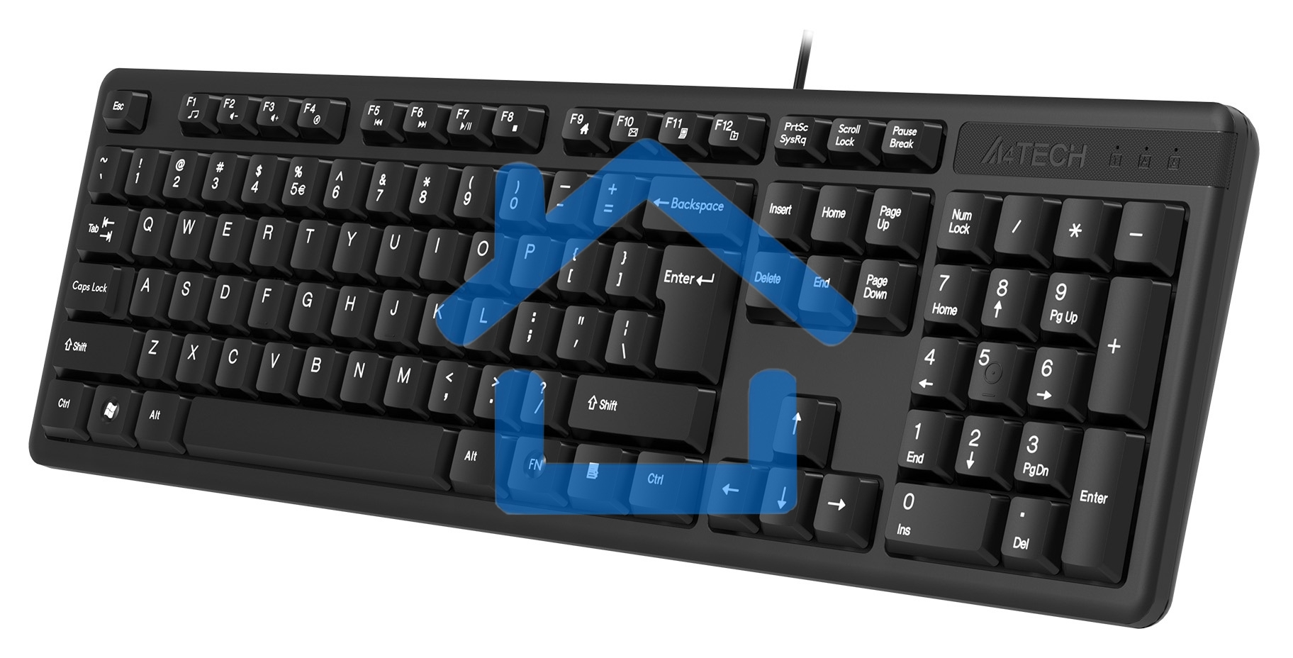 Клавиатура A4Tech KK-3 проводная, USB, черный
