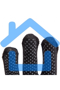 Перчатки из синтетической нити, ПВХ точка, 13 класс, черные, XL Россия