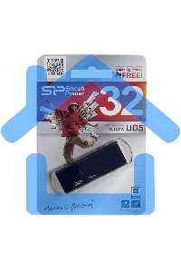 Флешка USB R/W 32 Gb, Silicon Power Ultima U05, USB 2.0, синий