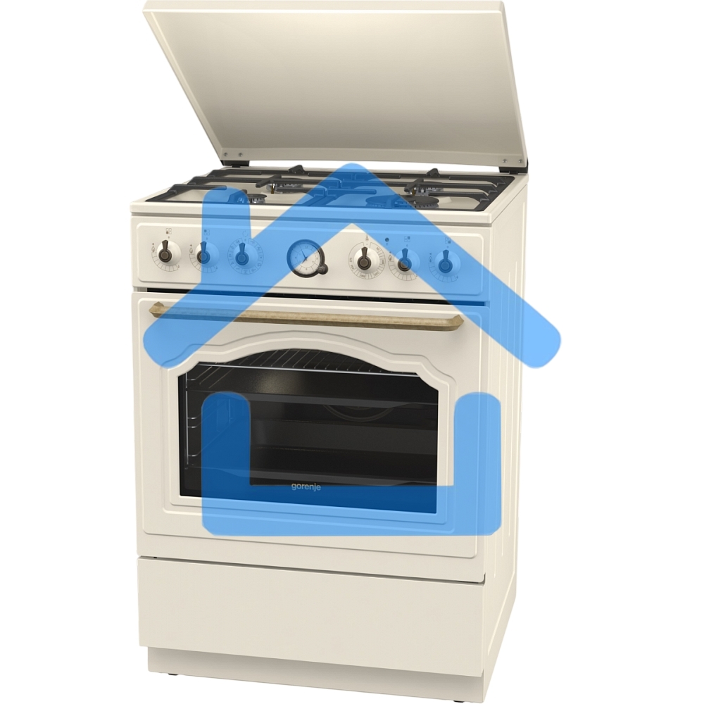 Плита комбинированная Gorenje GKS6C71CLI бежевый, конфорок 4 газовых, духовка 71 л, 60 см x 85 см x 60 см