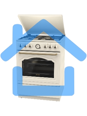 Плита комбинированная Gorenje GKS6C71CLI бежевый, конфорок 4 газовых, духовка 71 л, 60 см x 85 см x 60 см