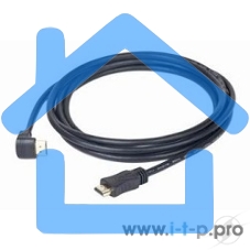 Кабель Cablexpert HDMI CC-HDMI490-6, 19M/19M, v2.0, медь, позол.разъемы, экран, угловой, 1.8м, черный, пакет