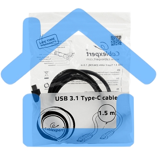 Кабель Cablexpert CCP-USB3.1-CMCM-5 Кабель USB3.1TypeC/USB3.1TypeC, 1.5м, 