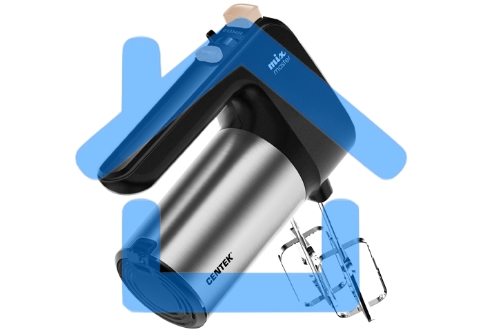 Миксер Centek CT-1123 Beige 800Вт, 6 скоростей +турбо, взбивание/замешивание