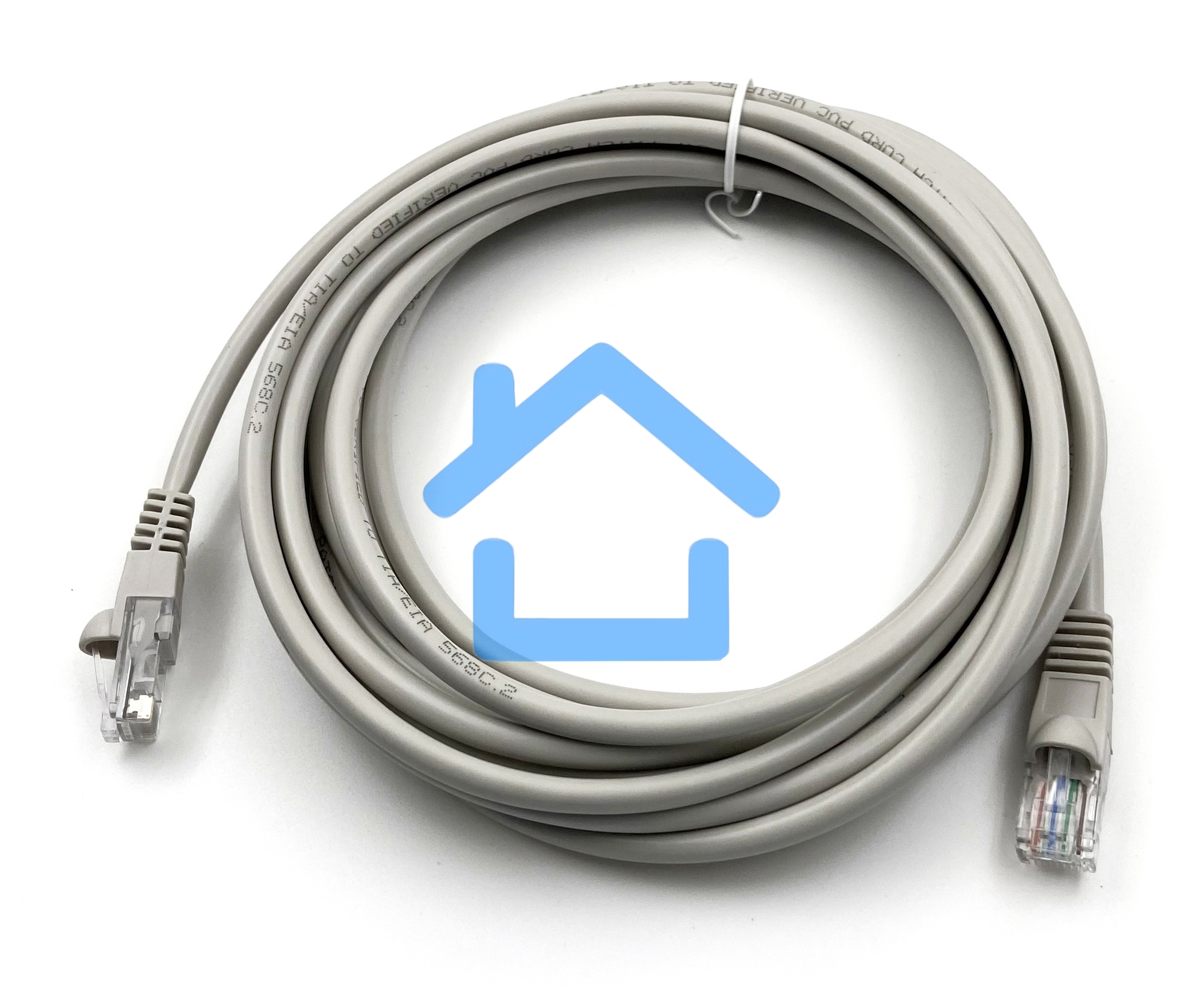 Патч-корд Buro UTP cat5E 5м серый RJ-45 (m)-RJ-45 (m)