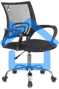 Кресло компьютерное Бюрократ CH-695NLTSL черный TW-01 TW-11, сетка/ткань, крестовина металл хром