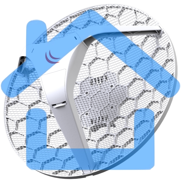 Точка доступа MikroTik LHG 5 Tripack (Three units of LHG 5 with 24.5dBi 5GHz antenna, Dual Chain 802.11an wireless, 600MHz CPU, 64MB RAM, 1x LAN, POE, PSU, RouterOS L3) – all three antennas in single box