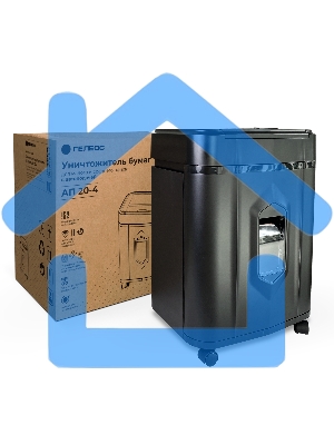 Шредер Heleos АП20-4 черный с автоподачей (секр.P-4) перекрестный 131лист. 20лтр. скрепки скобы пл.карты