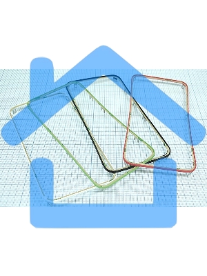 Рамка дисплея и тачскрина для Apple iPhone 4S синяя