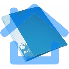 Папка на 2-х D-кольцах Бюрократ -0840/2DBLU A4, пластик, 0.8мм корешок 40мм, внутренний и торцевой карман, синий