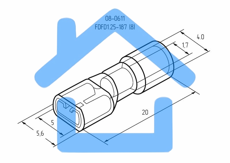 Клемма плоская полностью изолированная гнездо 5 мм 0.5-1.5 мм² (РППи-м 1.5-(4.8)) Rexant