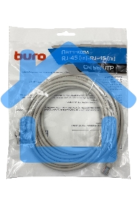 Патч-корд Buro UTP cat5E 5м серый RJ-45 (m)-RJ-45 (m)